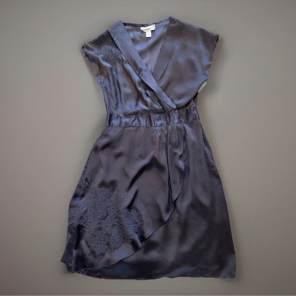 Project Alabama Silk Dress Sz 8 Embroider Retro Y2K Cocktail Party Anthropologie - Picture 7 of 10